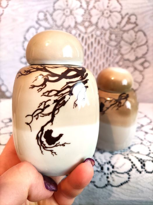 Фарфоровая чайница СССР ,,Глухарь на ветке"