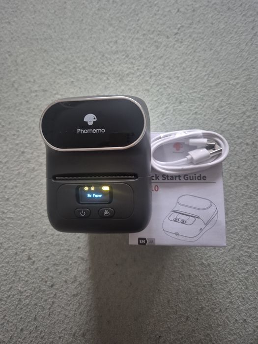 Imprimanta etichete Bluetooth 50mm portabila + rola test 40x30 (120 etichete)