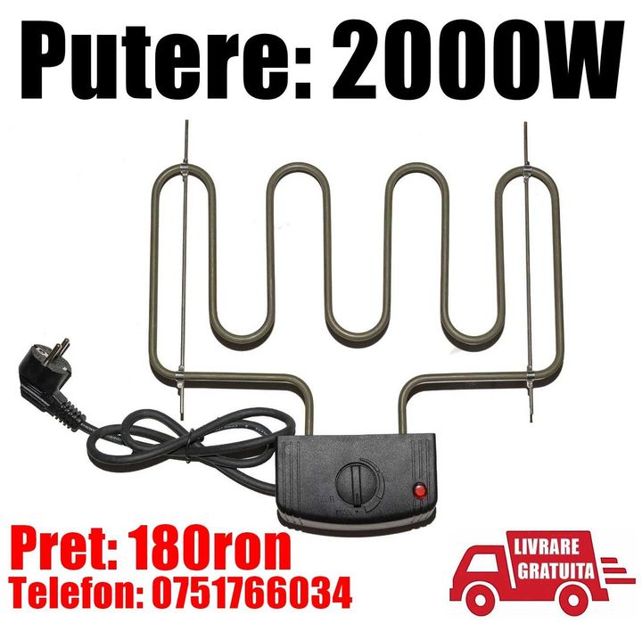 Rezistenta Incalzitor Electric Rumegus Afumatoare Afumare CALD 2kW AG