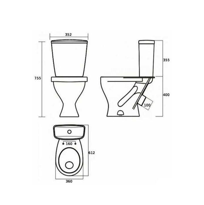 Унитаз с бочком SANITA  новый