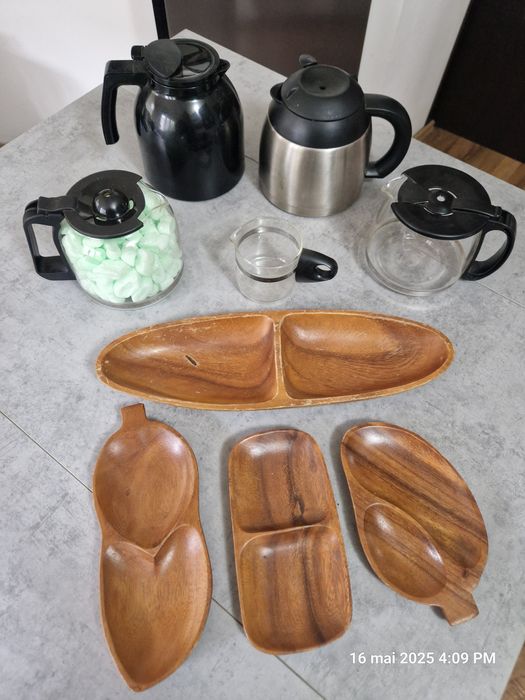 Cani cafea de filtru din sticla, inox