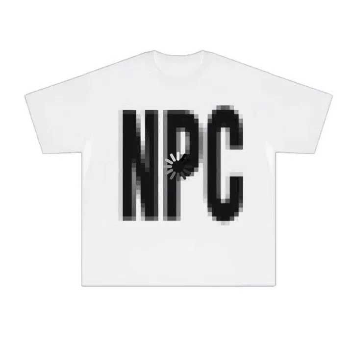 Оверсайз футболка Y2K с принтом "NPC", 100% хлопок, унисекс