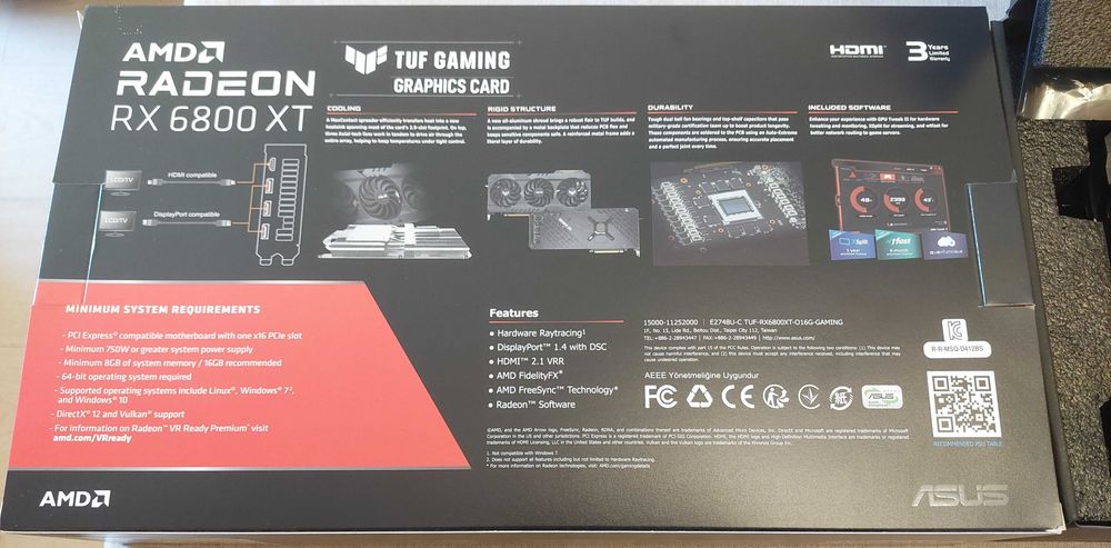 Продавам видео карта Asus TUF Gaming OC RX 6800 XT