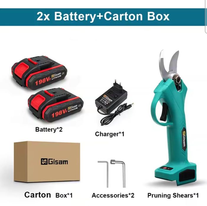 Foarfeca electrica pentru pomi, vita de vie pe 2 baterii