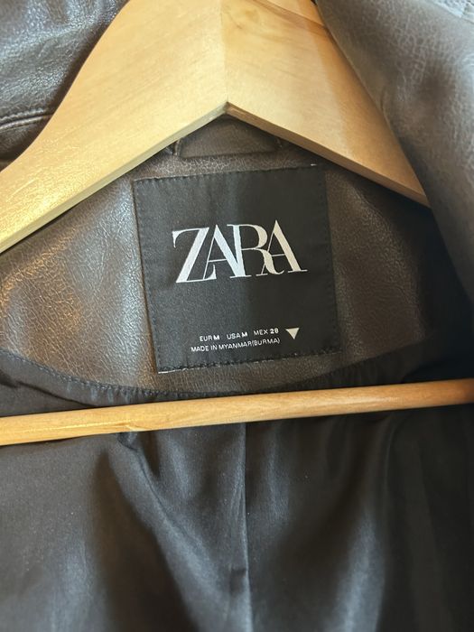 Кафяво кожено яке Zara