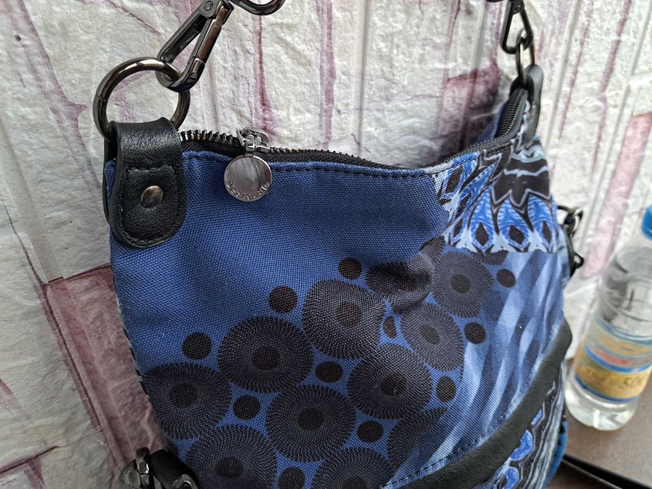 дамска чанта Desigual ,текстилна синя торба,