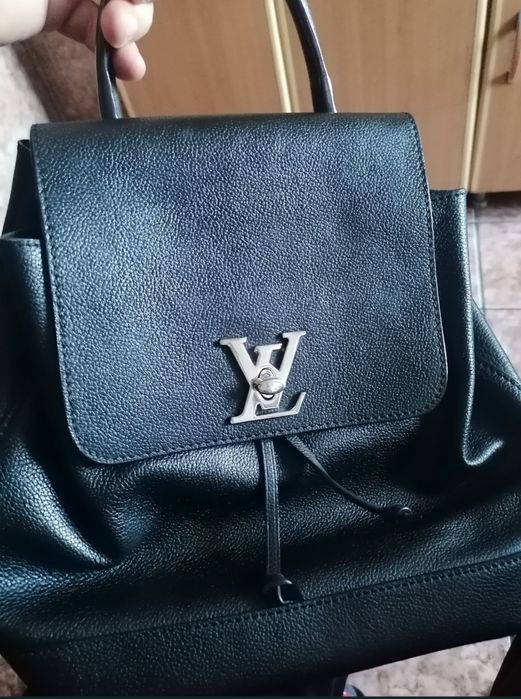 Rucsac  original Louis Vuitton negru piele