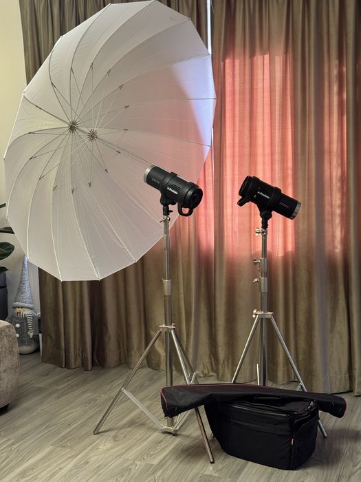 Kit 2 lampi Profoto d1 250 lumini studio stative umbrela blitz,flash