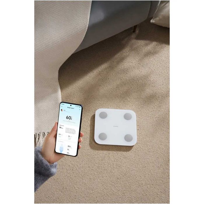 Cantar inteligent Xiaomi Body Composition Scale S400 BHR7793GL, 25 functii, aplicatie Xiaomi, capacitate de stocare pana la 36 profile max 150KG, alb