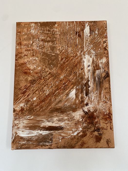 Картина акрил и смесени техники 3D. Платно цвят Бронз Авторска, уникат