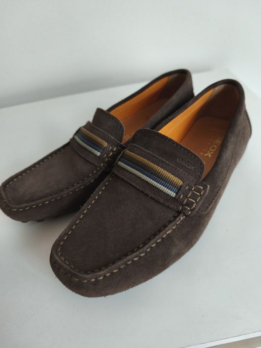 Мъжки мокасини GEOX U SNAKE MOC F  U 7207 F от кафяв набук