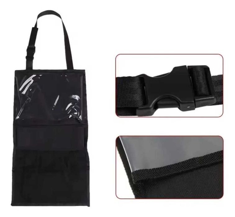 Мултифункционален органайзер за автомобилна седалка с 3 отделения.