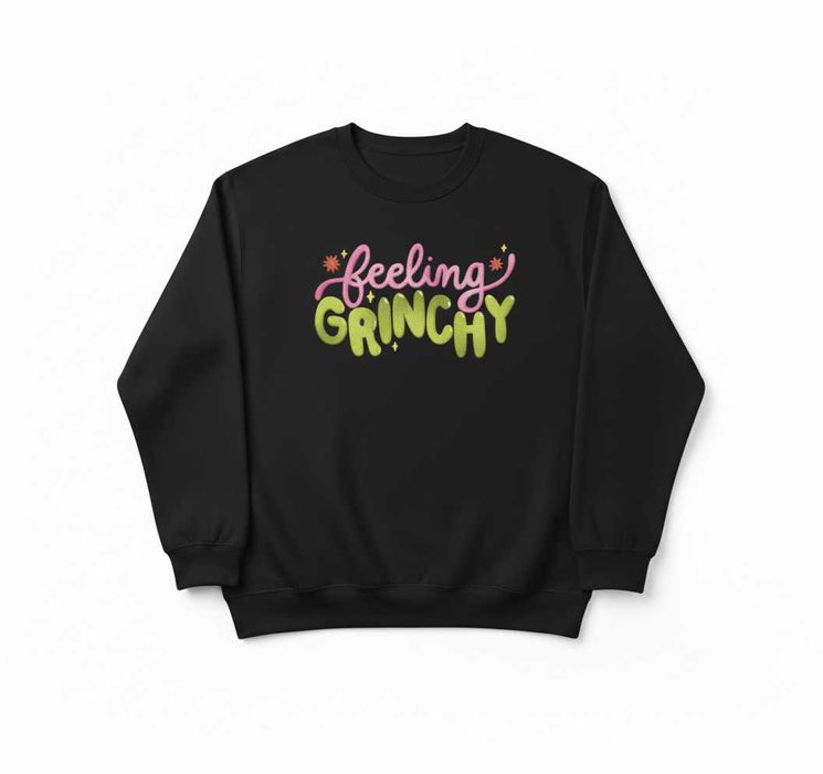 Bluză de Crăciun Brodată – „Feeling Grinchy”