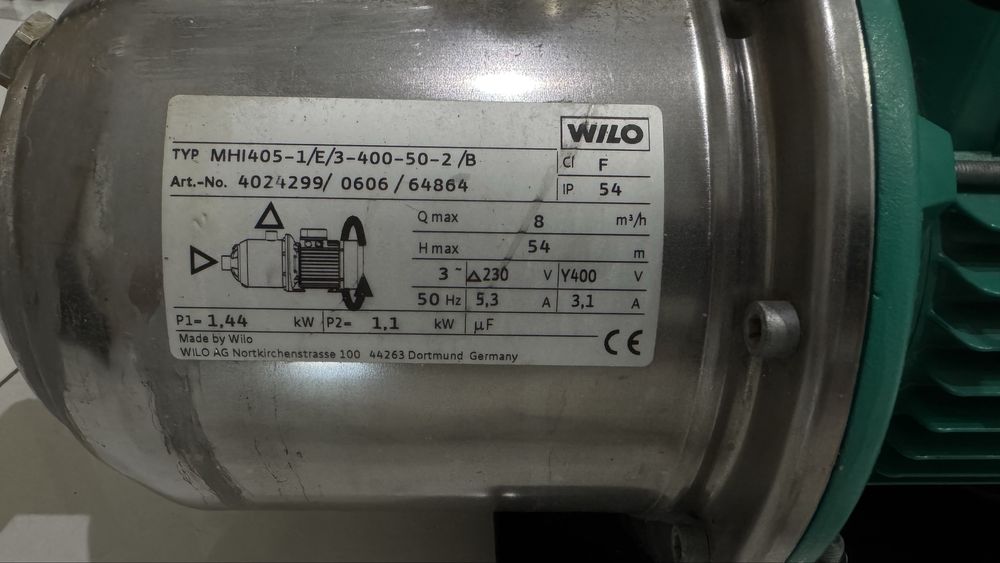 Насос Wilo модели MHI405-1/E/3-4
