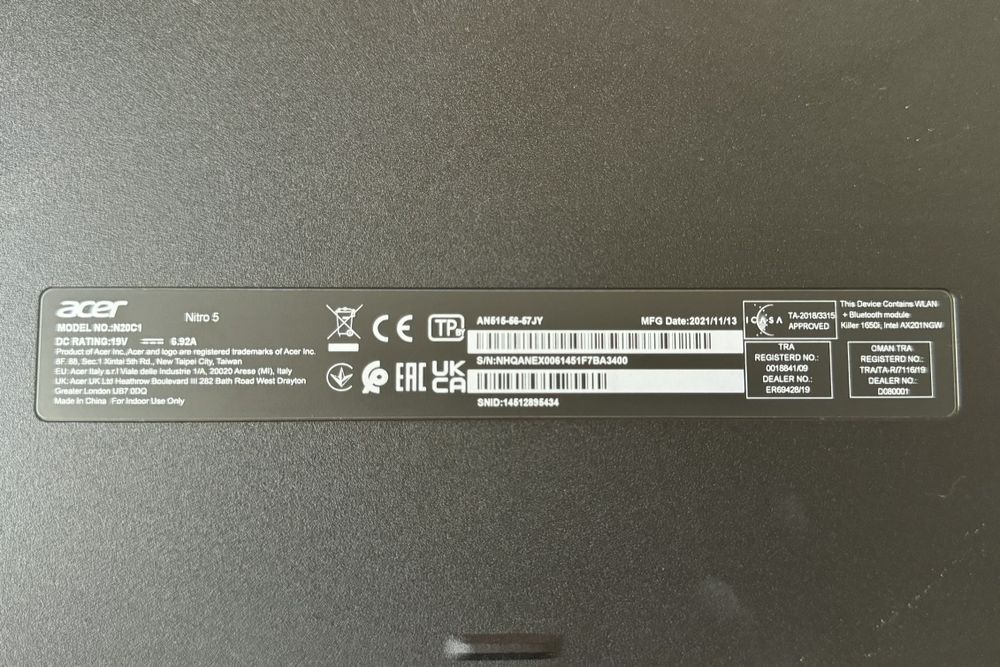 Геймърски Лаптоп Acer Nitro 5, 1000 GB SSD, 24 DDR4 3200MHz, Intel Core i5-11300H, NVIDIA GeForce RTX 3050 4GB GDDR6, WINDOWS 11