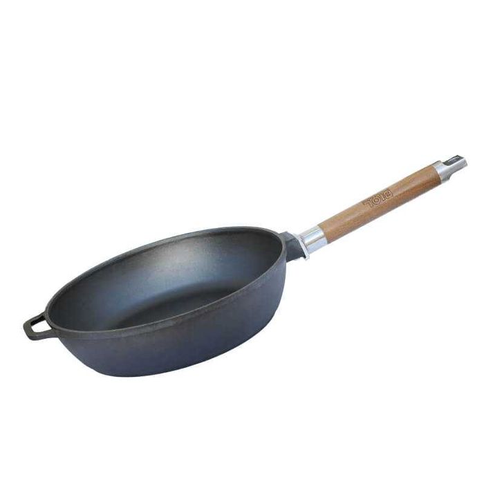 Чугунен дълбок тиган с разглобяема дръжка, 24-28 см