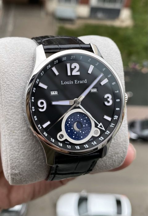 Мужские часы Louis Erard 42 mm Automatic 1931 Moon Phase Black