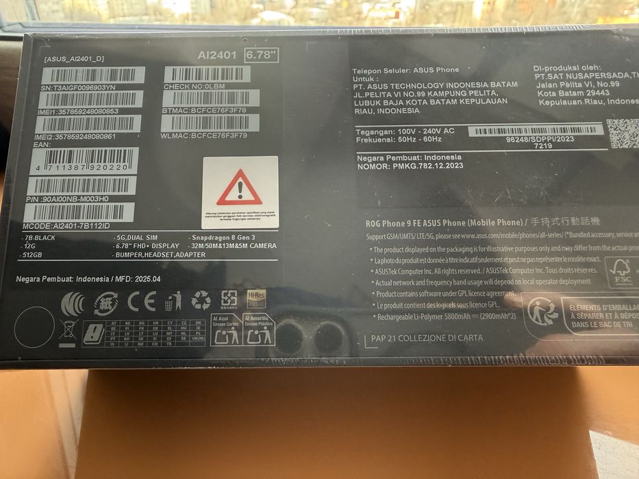 Asus Rog Phone 09 fe 12/512GB,  NoU, Sigilat