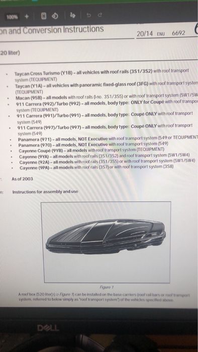 Автобокс Porsche / Thule