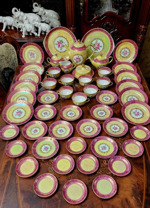 Чайно-кофейный сервиз на 12 перс. Мадонна "Роза". Дёшево ! ГДР