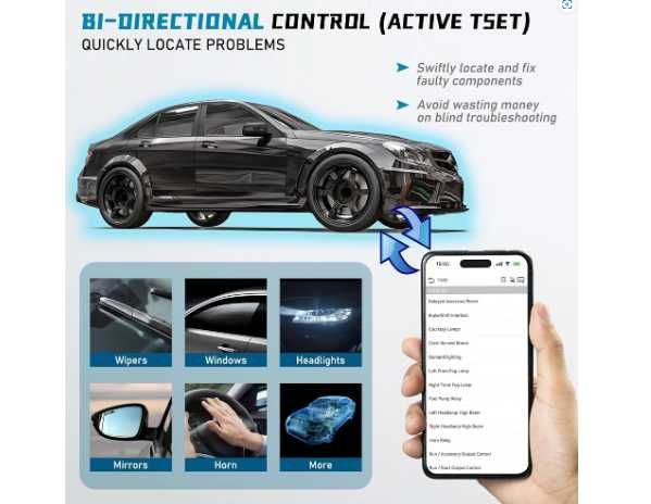 Diagnoza AUTO 2024 prin BT OBD2 Scanner HUMZOR Z100 Full System OBD II