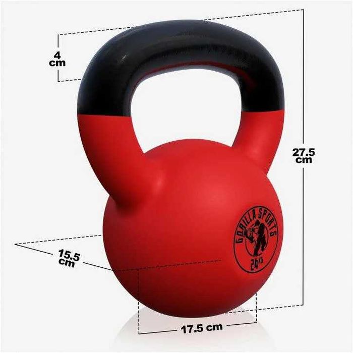 Kettlebell din fontă cu înveliș de cauciuc 24 KG Gorilla Sports