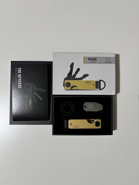 Ridge Keycase/Keychain/Breloc 24 Karat Gold