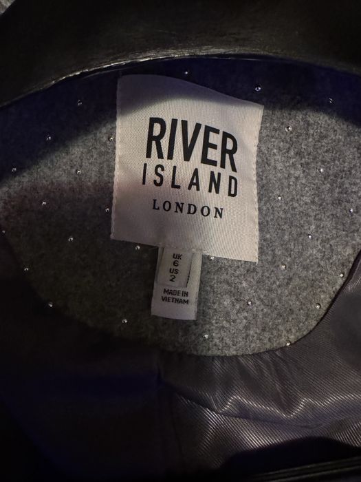 Palton River Island S cu tinte aplicate