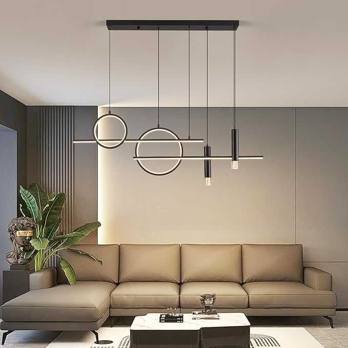 Candelabru modern LED, 120cm, dimabil, cu telecomanda, 60W