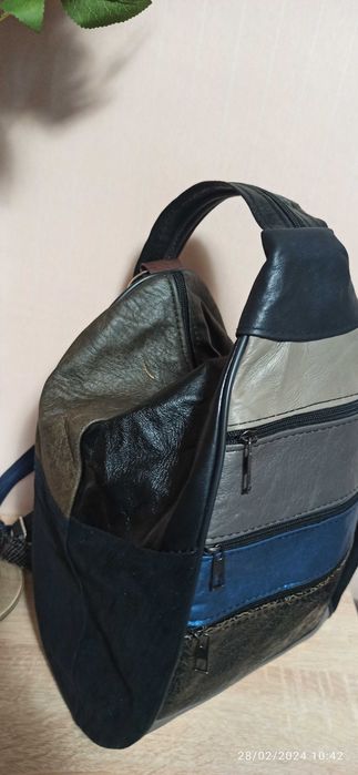 Елегантни дамски чанта-раници от естествена кожа!Различни цветове!