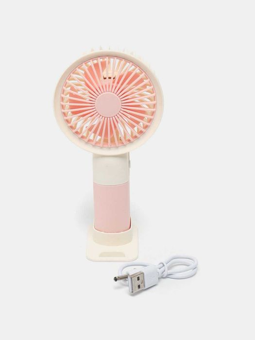 Mini qo'l ventilyatori, USB quvvatlash va stendli ish stoli, 2si 1da