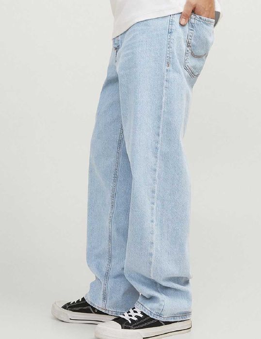 Jack&Jones Eddie Blugi barbati loose fit blue denim marimea 31/32 NOI