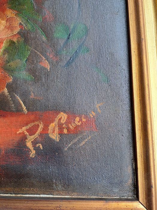 tablou pictura pe panza 77/57 cm semnat P Vincent