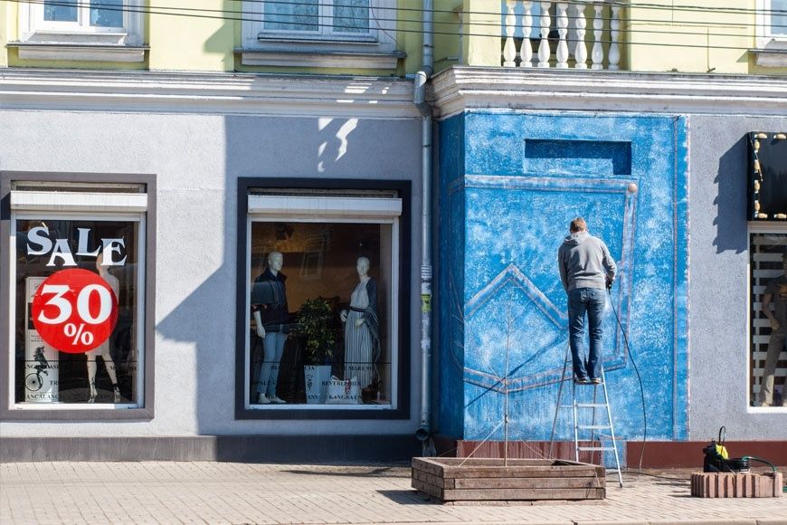 Мойка окон и фасадов Мойка брусчатка и сокол