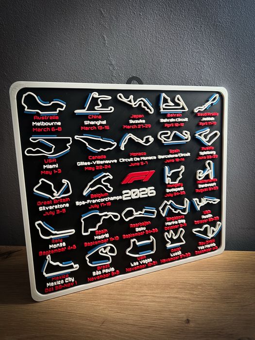 Tablou Circuite Formula 1 2026