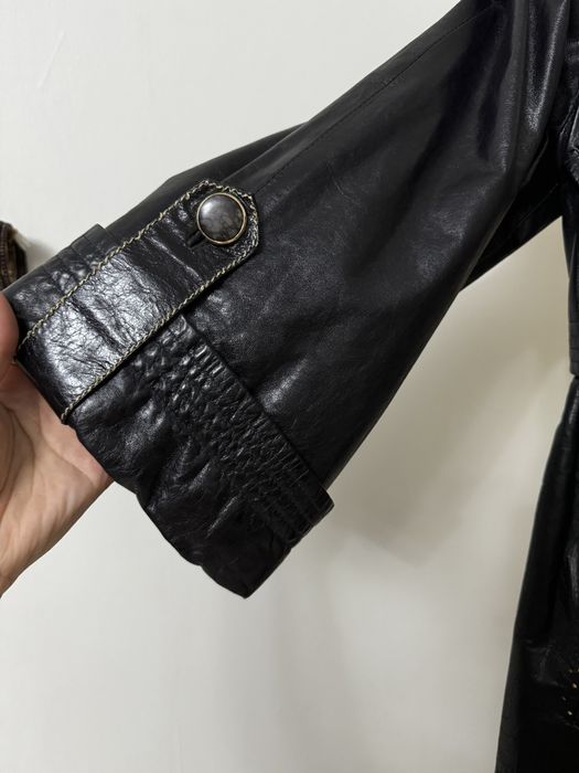 Кожаный плащ женский