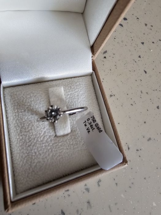 Inel aur alb cu diamant natural