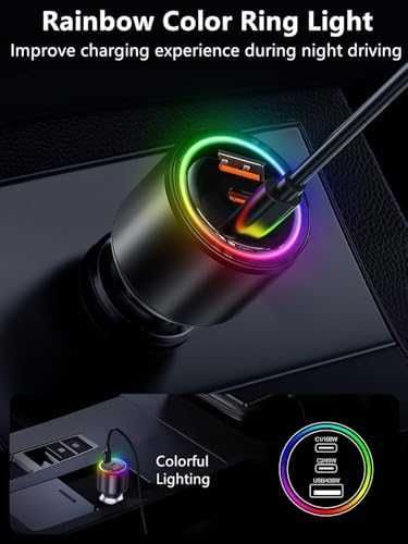 Ново USB C зарядно за кола 175W PD 100W бързо зареждане iPhone лаптопи