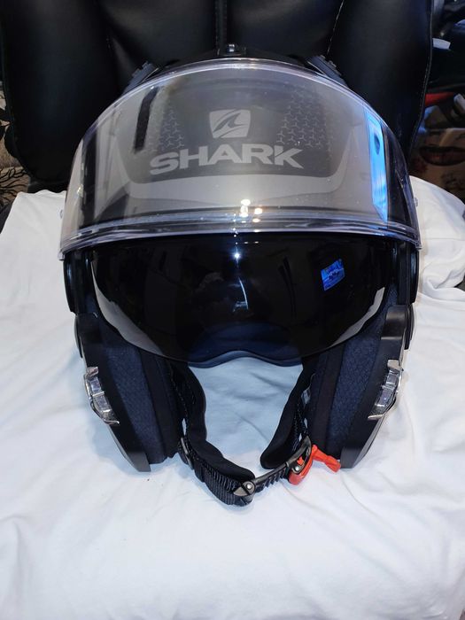 Модулна каска Shark EVO GT Encke Matt Black Anthracite - размер XL