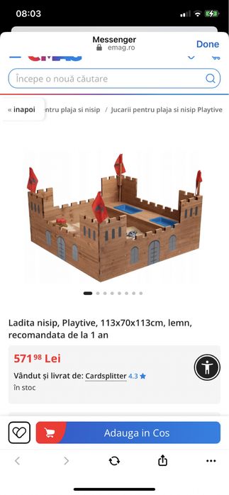 Lada de nisip Playtive 113cm noua