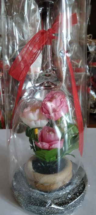 Pahare decorative cu suport pentru lumânare