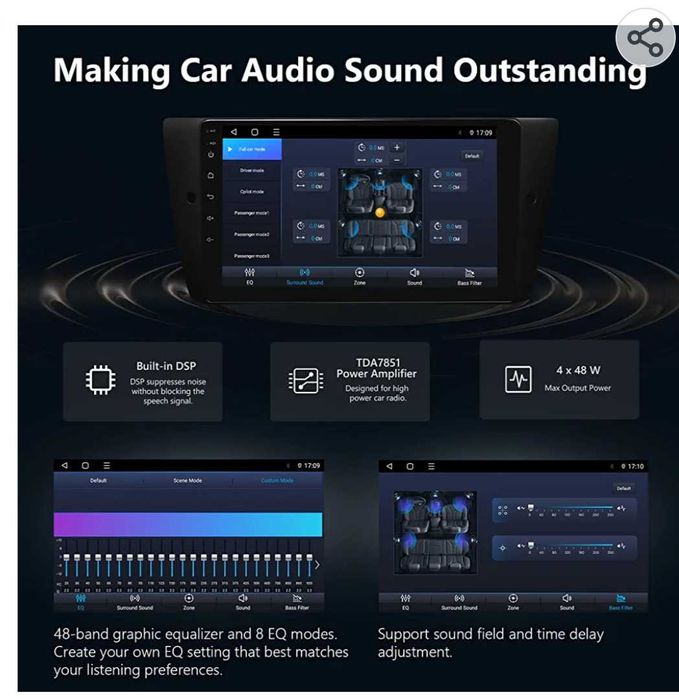 EONON 9 инча Android 10 Стерео за кола за BMW 3