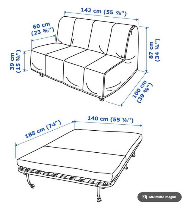 Canapea extensibila Ikea