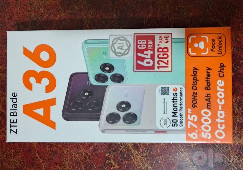 ZTE blade a36. Yangi karobkasi hali ochilmagan