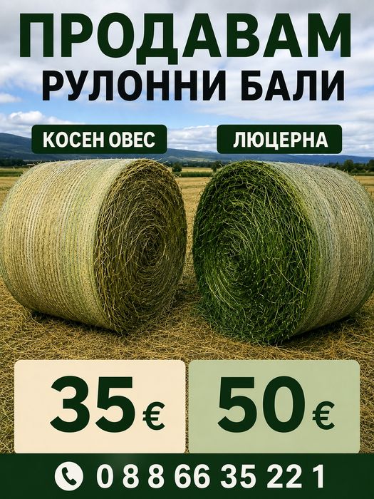 Рулонни бали овес