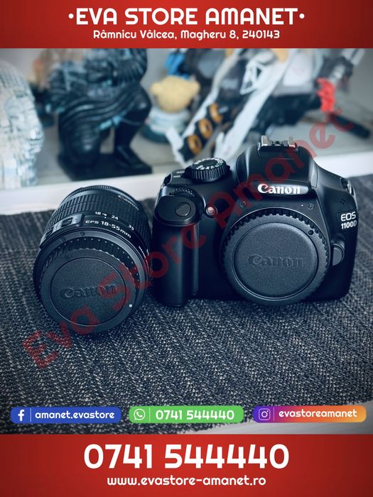 KIT Aparat foto DSLR Canon EOS 1100D 12.2MP cu Obiectiv EF-S 18-55mm IS II + Geanta + Curea + Alimentator original