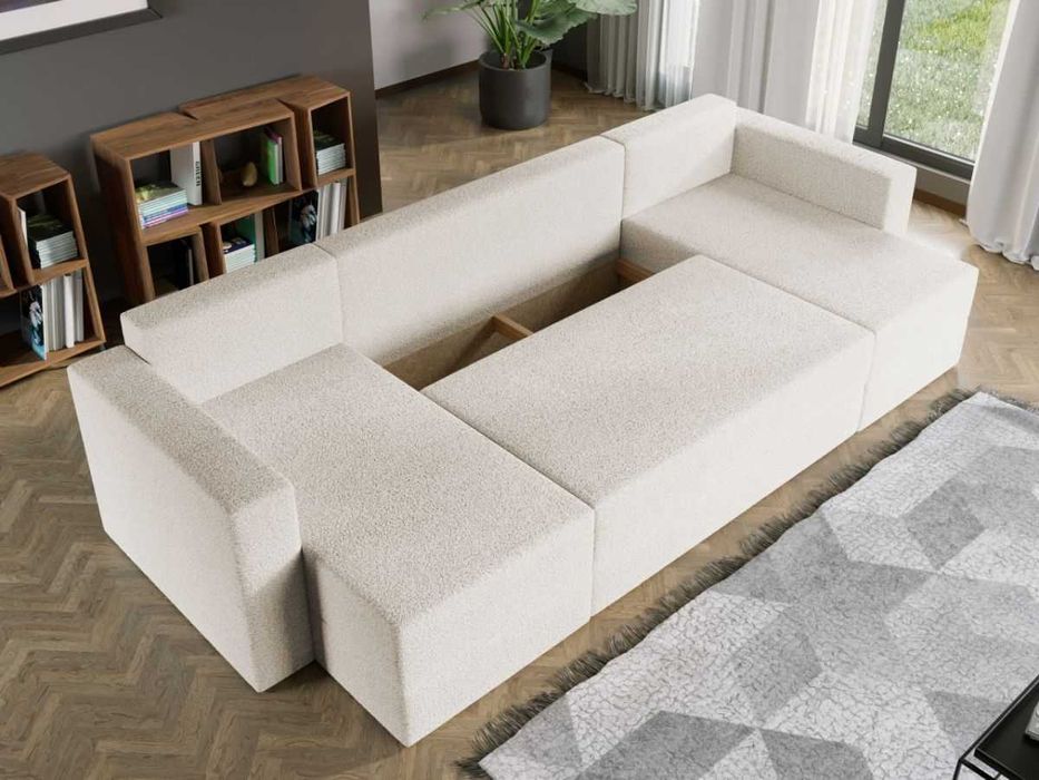 Coltar U Extensibil Alfa plusat aspect lana alba - Transport Gratuit