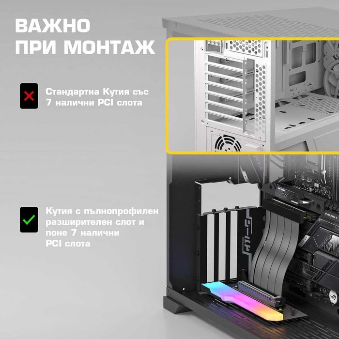Брекет за вертикален монтаж на GPU EZDIY-FAB PCIe 4.0 Riser Cable 90° черен