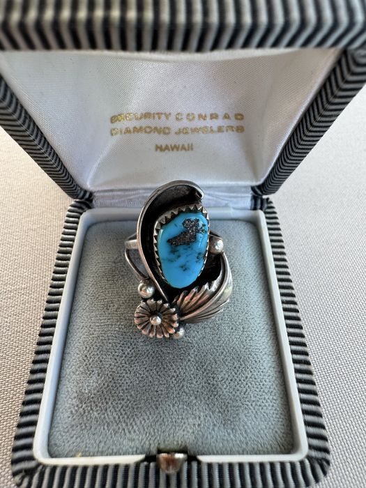 Inel Navajo din argint si turcoaz