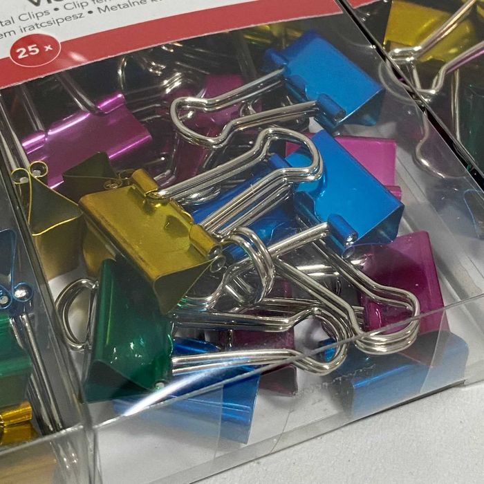 Clips Hartie 19 mm, 12 seturi x 25buc, 300buc, Color, cutie plastic